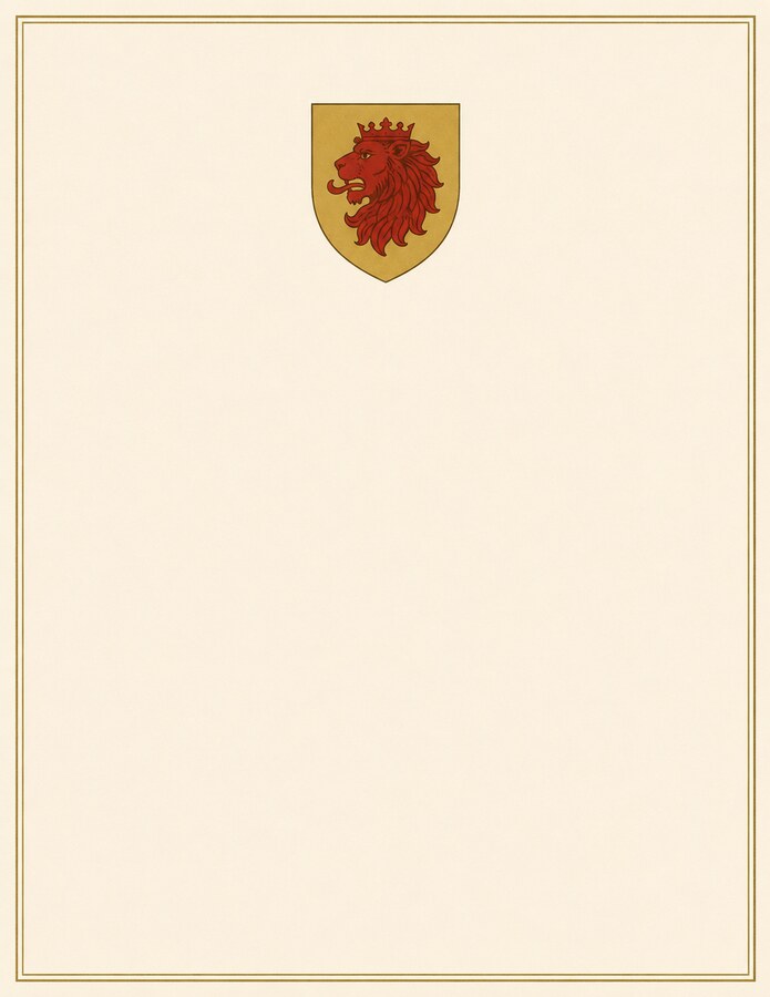 Executive Monarch letter sheet with lion crest