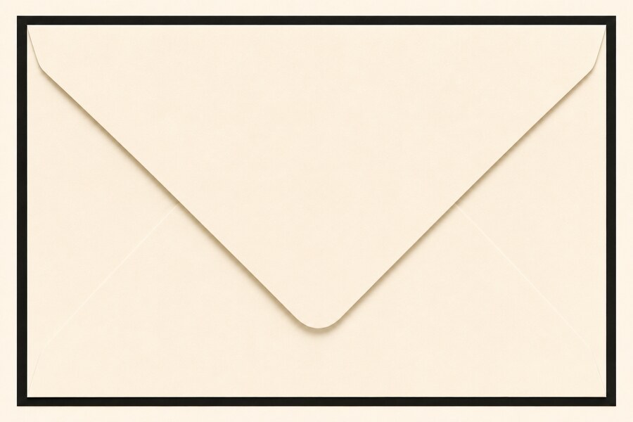 Black-bordered mourning envelope