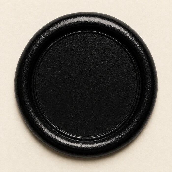 Mourning wax seal in black wax