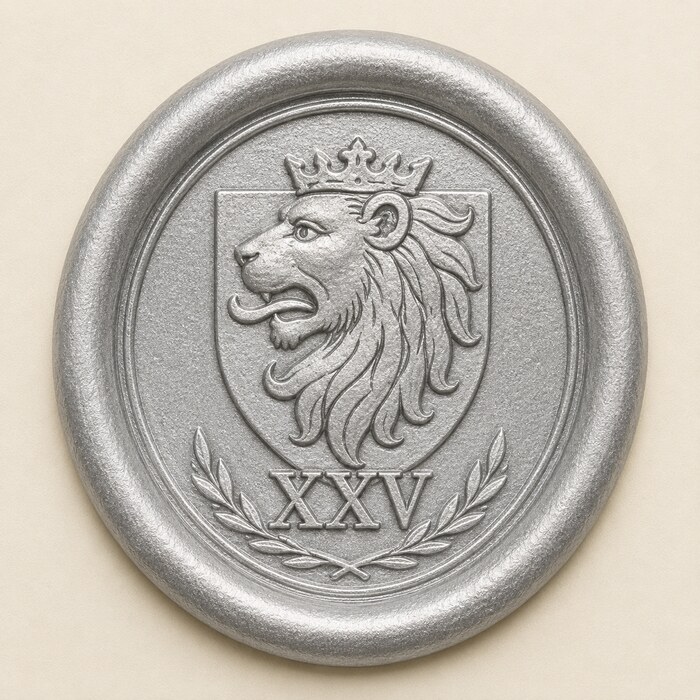 Jubilee wax seal in silver wax